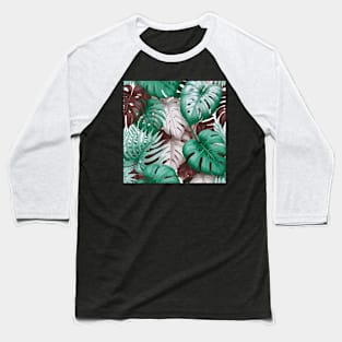 Pastel Monstera Tropical Leaves Baseball T-Shirt